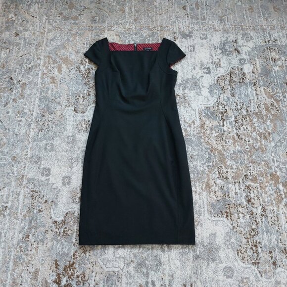Le Chateau Black Dress Square Neck Back Zipper Closure Size M - Picture 4 of 11